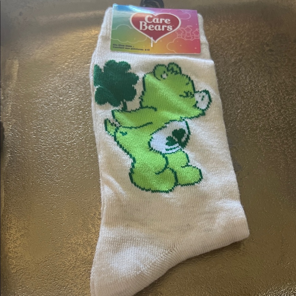 #1354=Care Bears Men's Socks with Green Bear Design